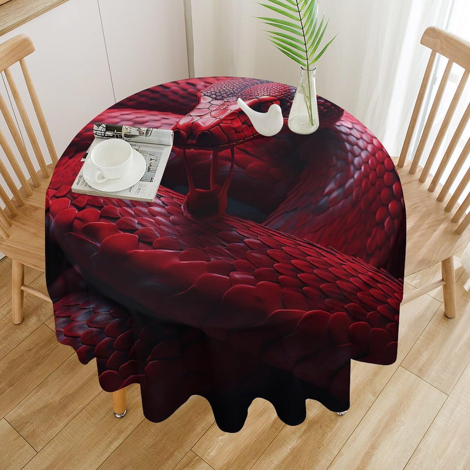 Nappe ronde imperméable anti-tache pour protéger votre table de salle à manger des repas