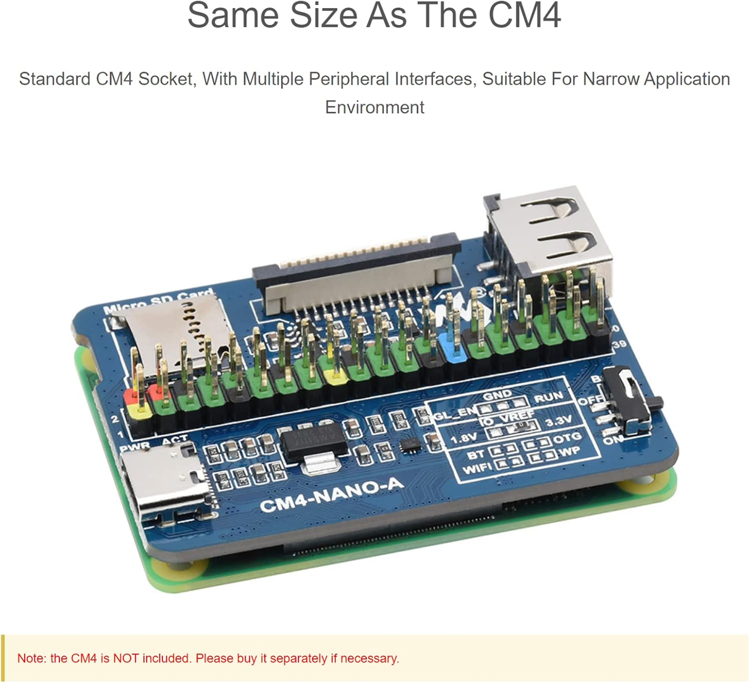 Waveshare ナノベースボード (A) Raspberry Pi Compute Module 4用 CM4と同じサイズ Ra