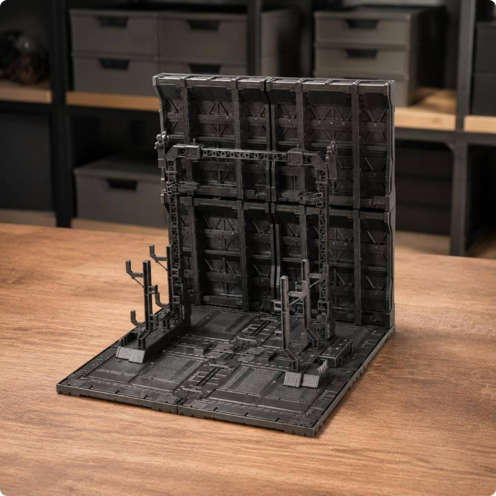 Action Figure Base per Diorama da Collezione Figure Struttura Meccanica con Elemento Verticale E Pavimento Tecnico Superficie in Plastica Adatto per , Vt-116-32
