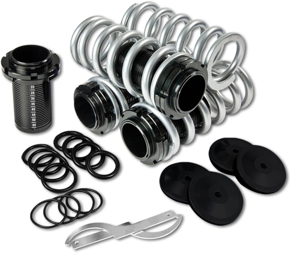 DNA MOTORING 4PCS Suspension Coilover Sleeves Spring Kit Compatible with 88-00 Civic / 93-97 Civic Del Sol / 88-91 CRX / 90-01 Integra, Red, COIL-HC88-S-RD