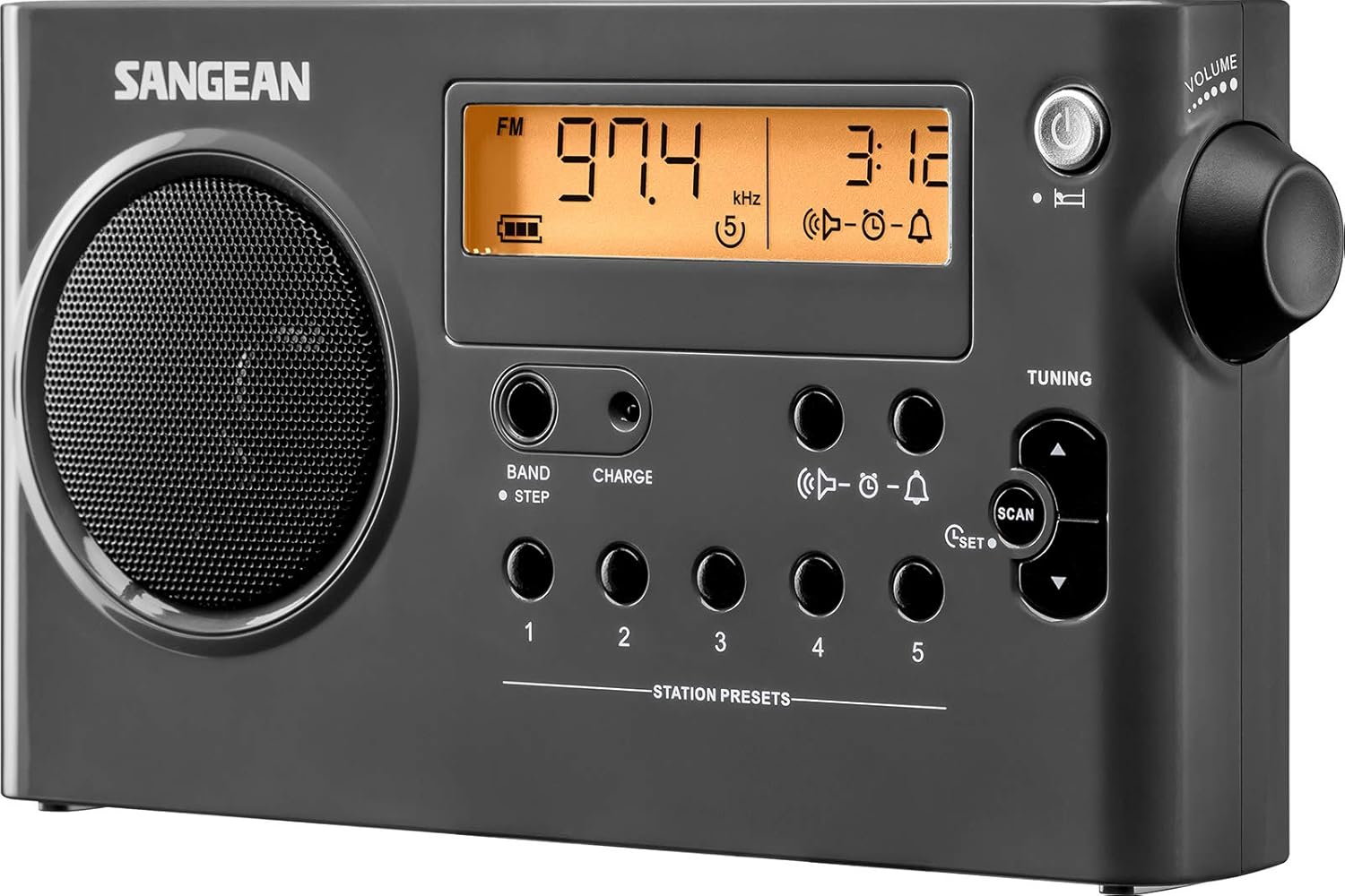 SANGEAN SG-106 AM/FM Compact Digital Tuning Portable Receiver (Black)