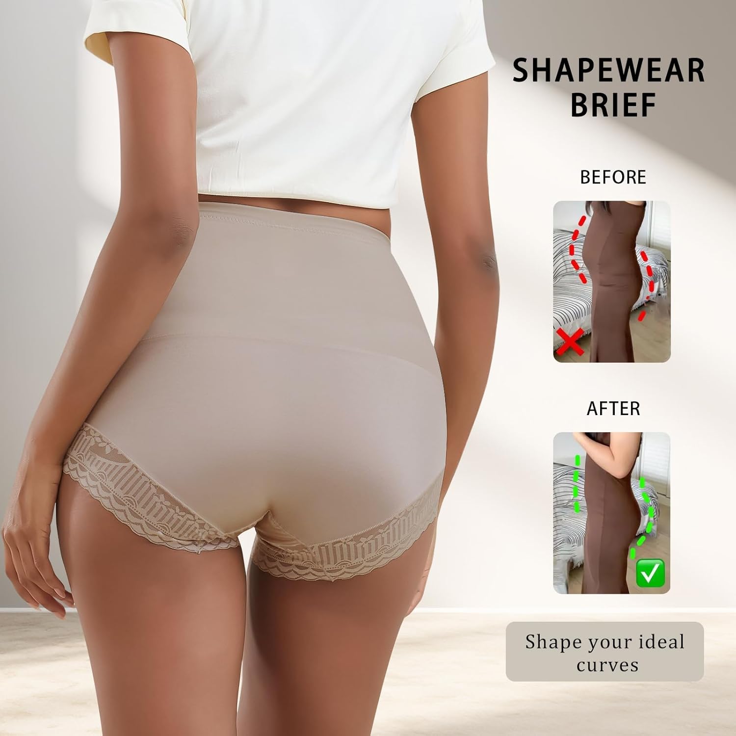 Women Shapewear Tummy Control Underwear High Waisted Girdle Body Shaper Postpartum Stretch Full Coverage - Image 4