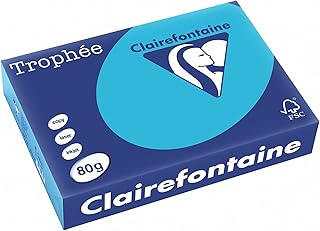 Clairefontaine Resma de papel, 80 gr/m², 500 hojas, Azul Real, A4 (21 x 29.7 cm)