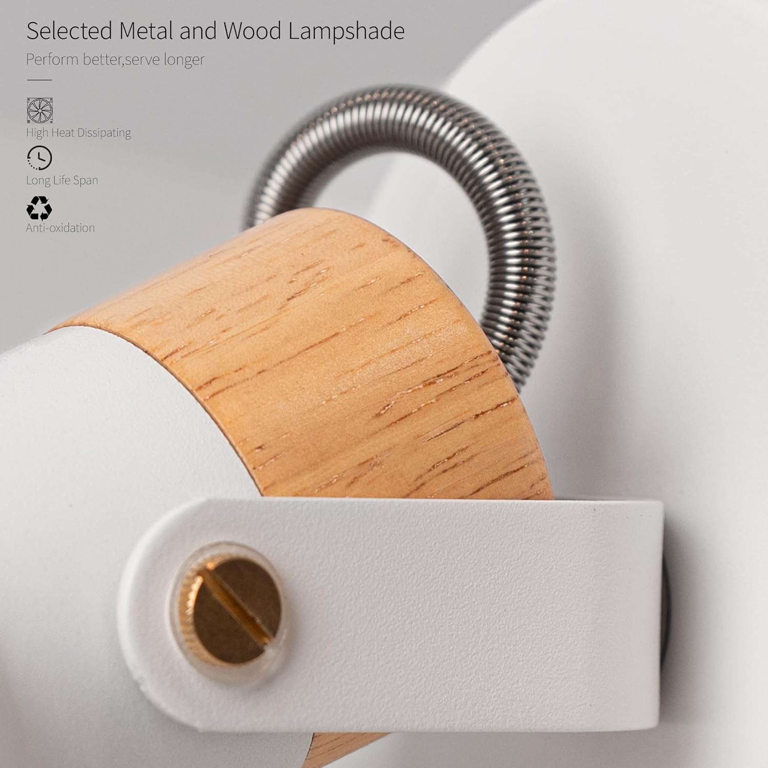 Aisilan LED Wall Sconce with Pull Chain Switch, Adjustable Wall Light Indoor E12 5W Bulb for Living Room Bedroom Hallway Corridor Conservatory Matte White 3000K