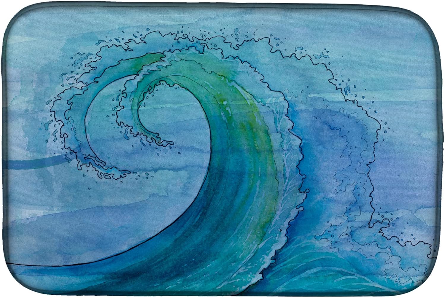 Caroline's Treasures BB8531DDM Abstract Wave Dish Drying Mat Absorbent Dish Drying Mat Pad for Kitchen Counter Dish Drainer Mat for Countertop, 14 x 21", Multicolor