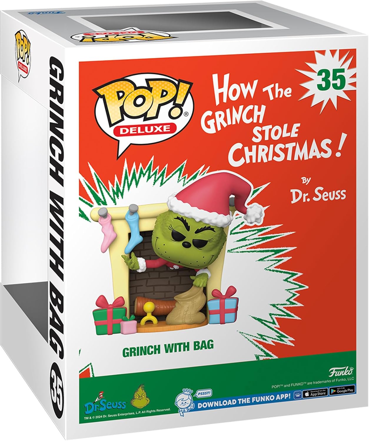 Funko POP Deluxe: How The Grinch Stole Christmas - The Grinch with Bag - Collectable Vinyl Figure - Gift Idea - Official Merchandise - for Kids & Adults - Movies Fans