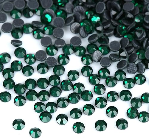 4320 diamantes de imitación termoadhesivos de color verde esmeralda SS10, diamantes de cristal para ropa, tela, camisas, tazas, decoración con