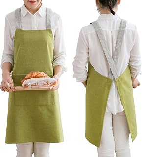 [JIAHU] エプロン 男女兼用 レディース メンズ かぶるだけ 撥水 シンプル 無地 着脱簡単 カフェ 保育士 レストラン 美容師