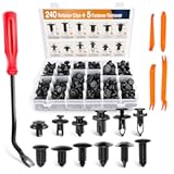 GOOACC - GRC-33 240PCS Bumper Retainer Clips Car Plastic Rivets Fasteners Push Retainer Kit Most Popular Sizes Auto Push Pin Rivets Set -Door Trim Panel Fender Clips for GM Ford Toyota Honda Chrysler