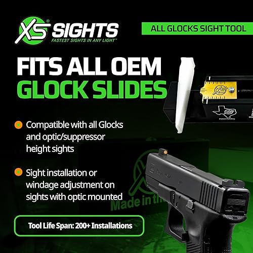 Miniatura 2 de XS SIGHTS Gunsmith Series Glock Sight Pusher Kit de herramientas, compatible con todas las pistolas Glock OEM. El kit incluye empujador de visión