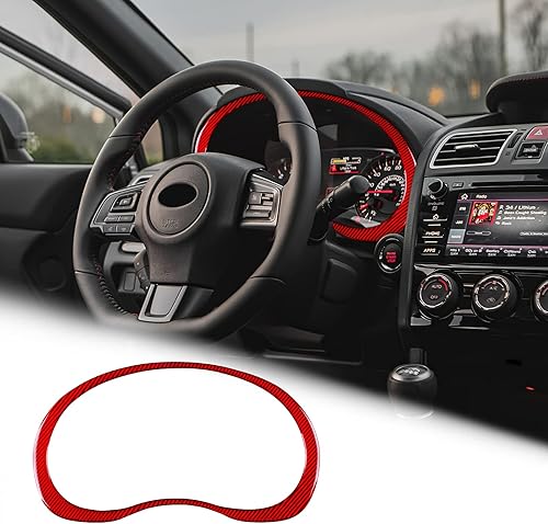 AIRSPEED Adhesivo de fibra de carbono para marco de velocímetro de automóvil, decoración de tacómetro central, decoración interior para Subaru WRX