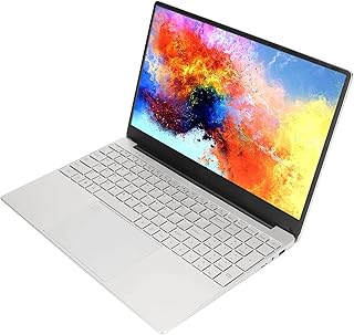 Computador Notebook, Plugue Dos EUA 100 a 240 V Estilo Prata 1080 P Laptop 15,6 Pol 2K IPS para Escritório (12+128G Plugue dos EUA)