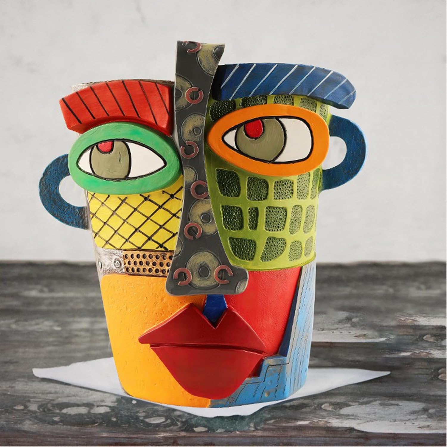 BestAlice 1pcs Abstract Colorful Flower Pot Decorative Flower Pots for Indoor Planter Indoor Outdoor Plant Pot for Flowers, Vegetables Plant Pots Indoor(B)