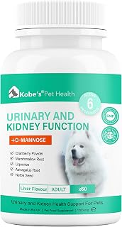 KOBE’S® Bladder & Kidney Support Supplement for Dogs & Cats | Antibiotic for Urinary Tract Infection | Stimulates Immune System & Maintains Overall Health | Liver Flavored - 60 Tablets | Uk Made