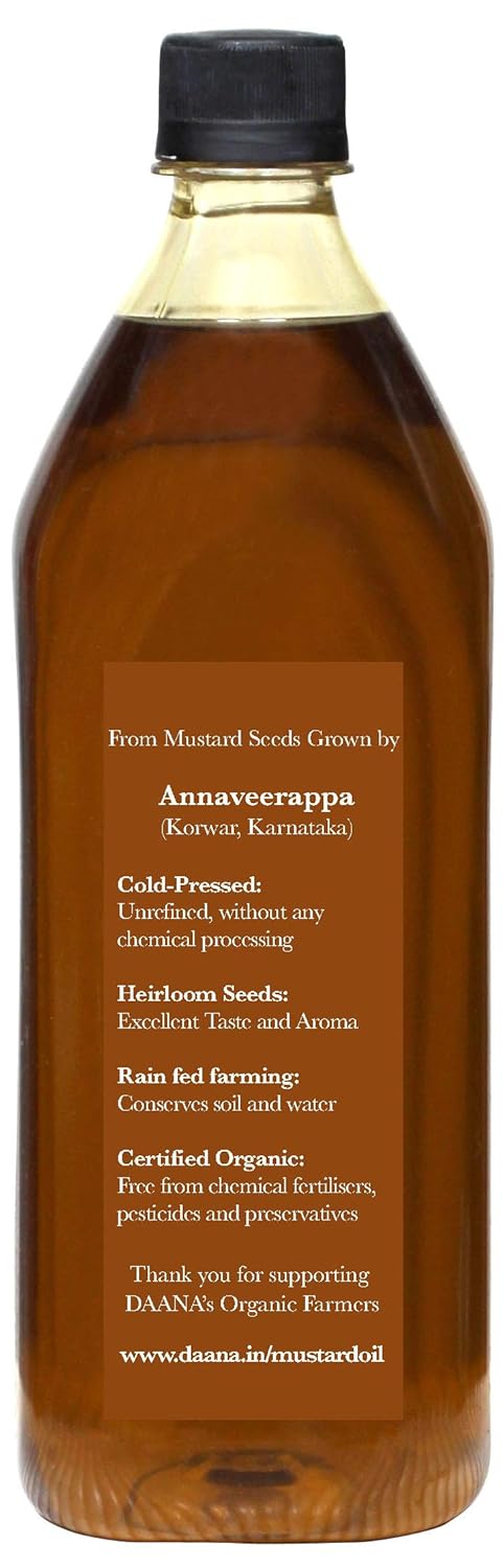 Daana Mustard Oil: CERTIFIED USDA ORGANIC, EXTRA VIRGIN, COLD PRESSED 34 Oz (Pack of 1) - Image 4