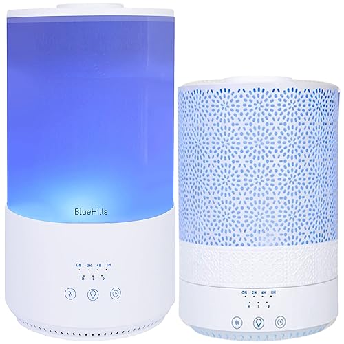 BlueHills Juego de dos grandes difusores de aceite esencial de 84.5 fl oz y 135.3 fl oz de alto, XL, combo para habitación grande y hogar con