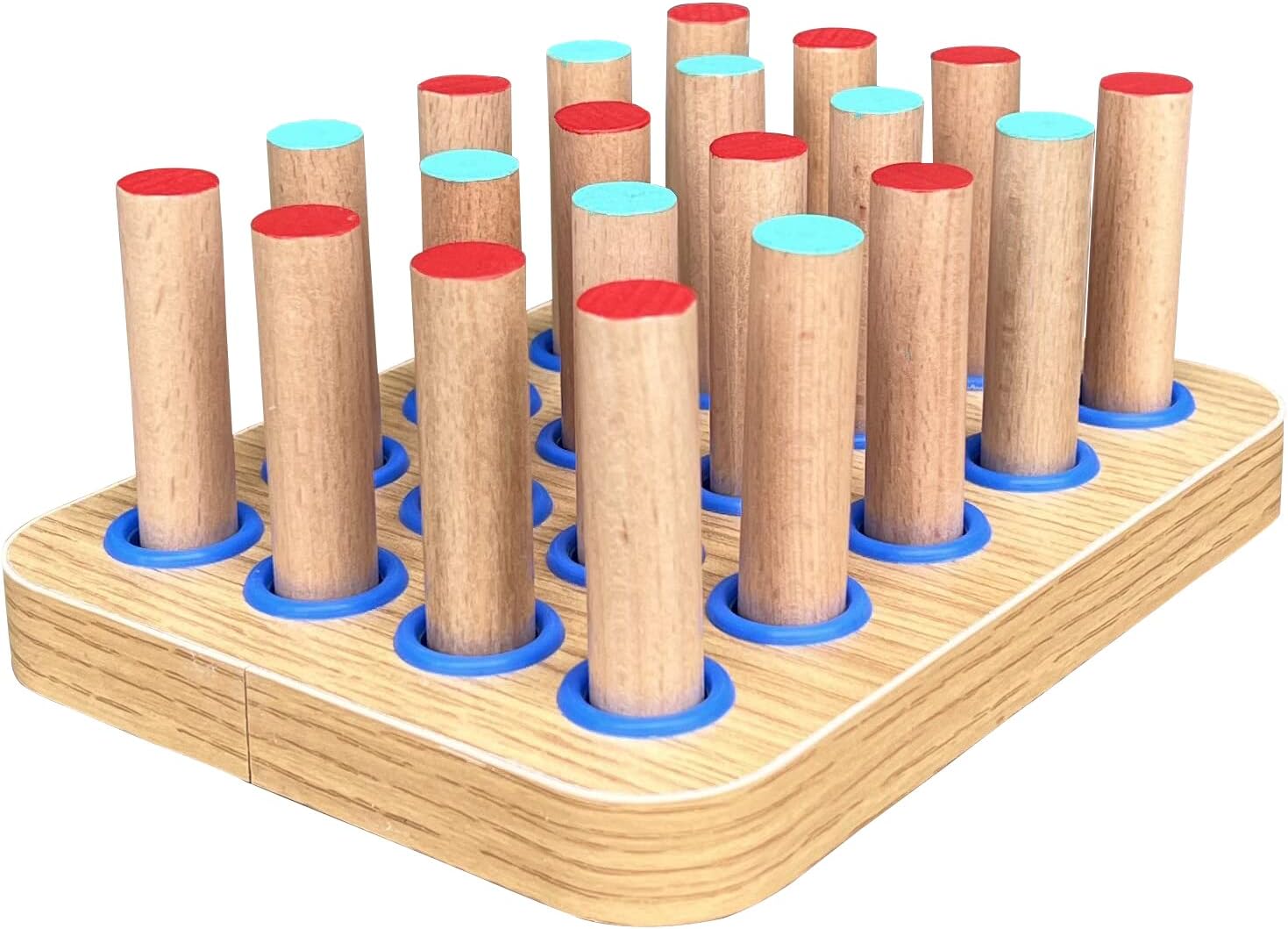 20-Hole Wooden Pegboard for Finger Dexterity Exercises, Easy Grip Pegs & Peg Board to Improve Fine Motor Functions & Hand-Eye Coordination, Hand Exercise for Rehabilitation & Occupational Therapy