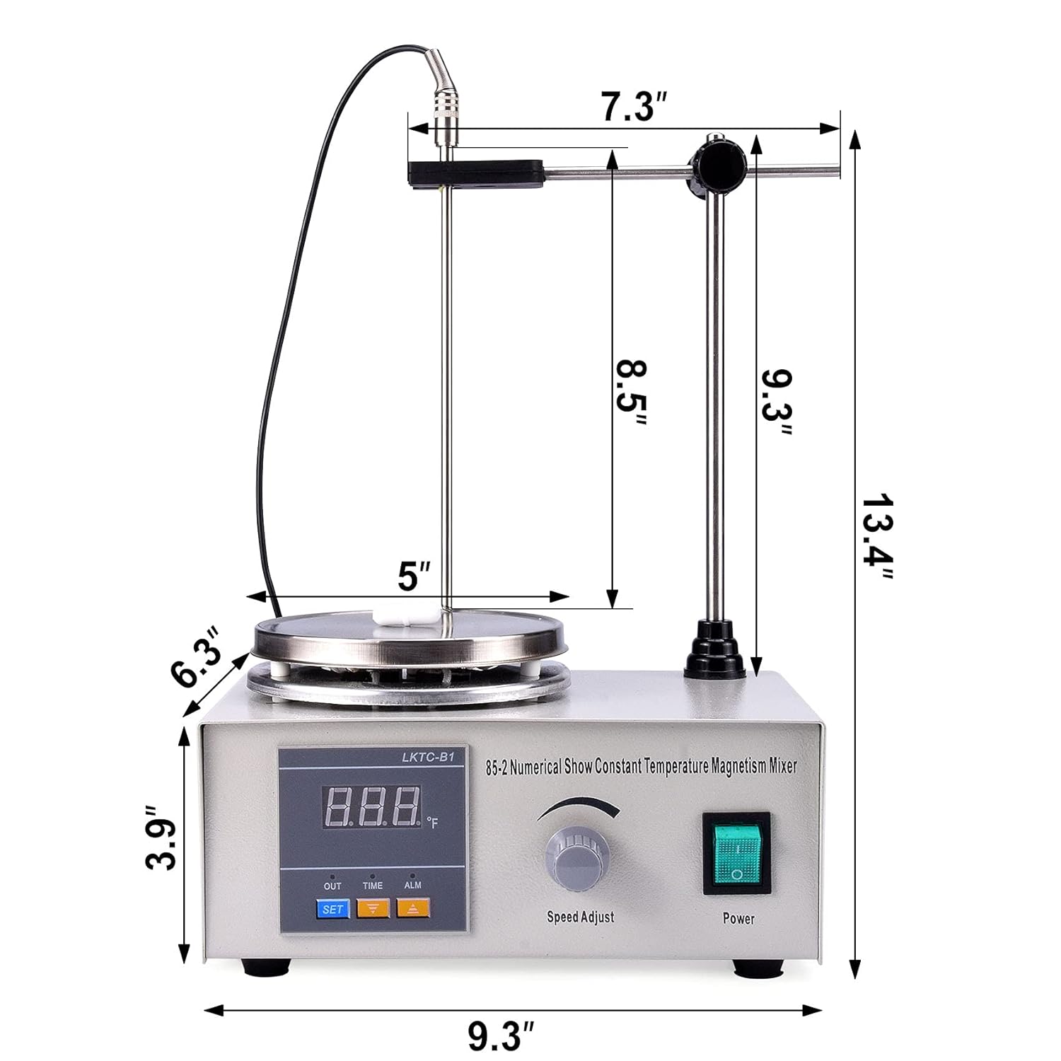 Slendor Magnetic Stirrer 2000ML Hotplate Mixer 2400 RPM Lab Heating Plate Stirrers with Digital Temperature Display Including Stir Bar and Support Stand: Industrial & Scientific