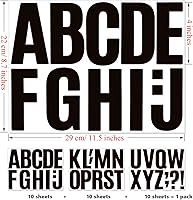 Vista 3 de Bemeol 340 piezas de 30 hojas de calcomanías de letras grandes de 4 pulgadas, autoadhesivas, letras del alfabeto, calcomanías para tablones