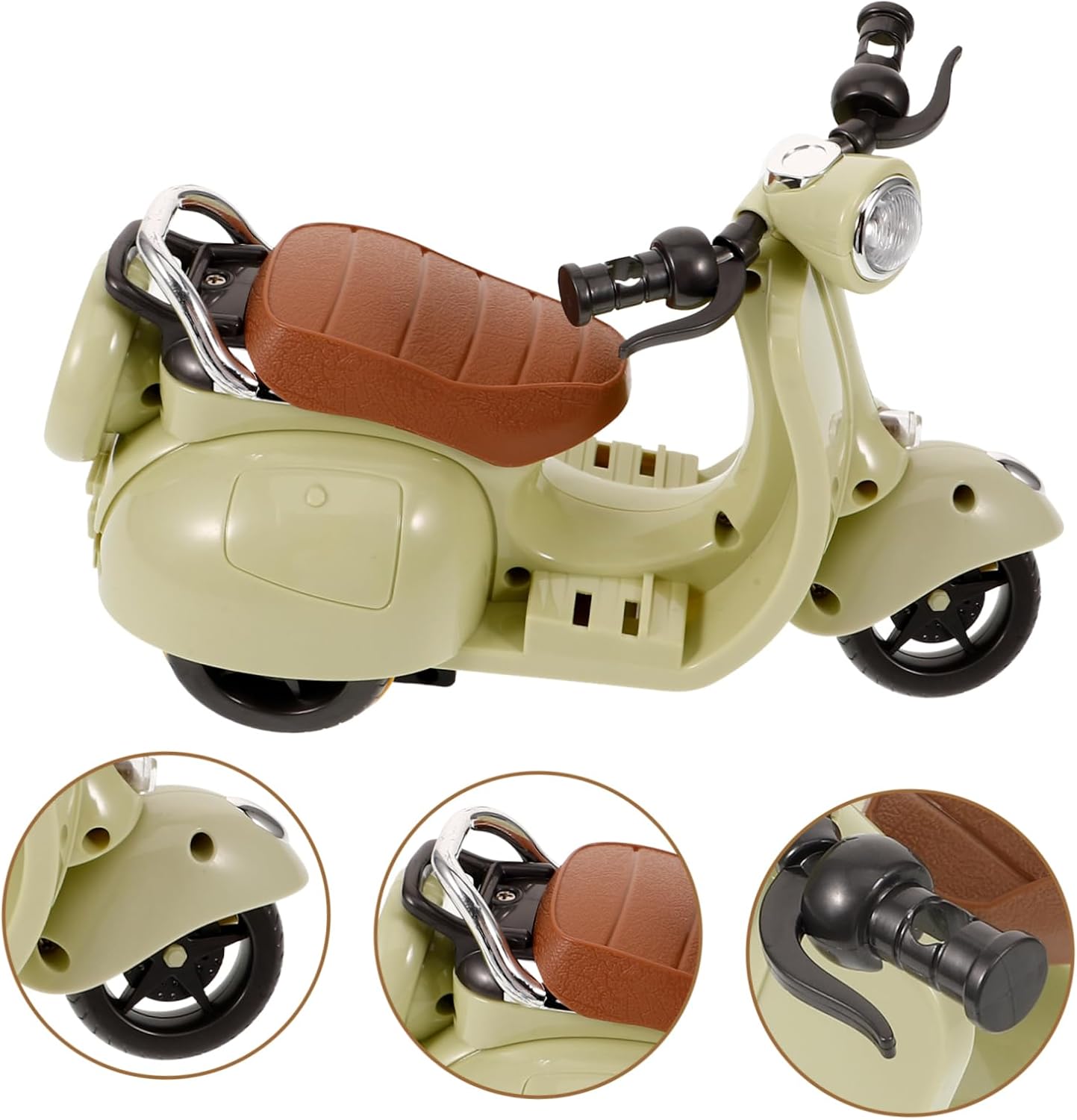 Hamster Motorcycle Toy Rotating Cartoon Musical Decor for Small Pets Interactive Cage Toy for Play Exercise for Hamsters and Small Animals Green Requires Batteries
