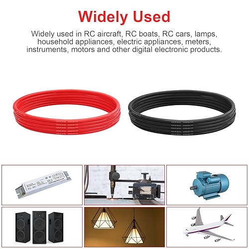 Vista 32 de Cable eléctrico de silicona calibre 14 AWG (rojo de 10 pies y negro de 10 pies) suave y flexible núcleo de cobre estañado de 0.003 in, alambre