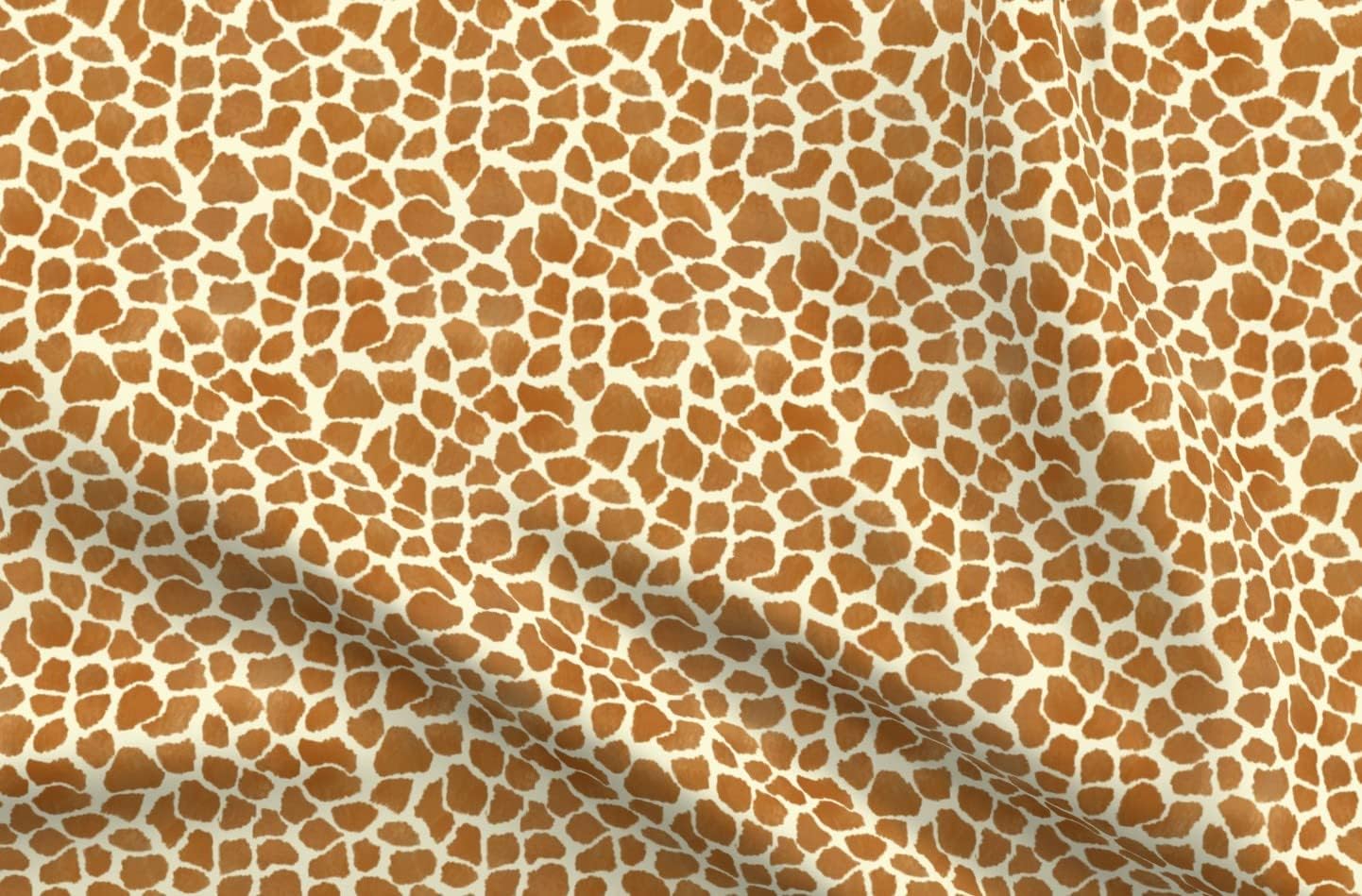Spoonflower Fabric - Giraffe Spots Hide Zoo Safari Brown Animal Print Pattern Look Africa Printed on Minky Fabric by The Yard - Sewing Baby Blankets Quilt Backing Plush