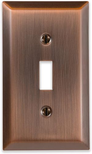 Amerelle 163TAC Century Steel 1 Toggle Wallplate, Antique Copper