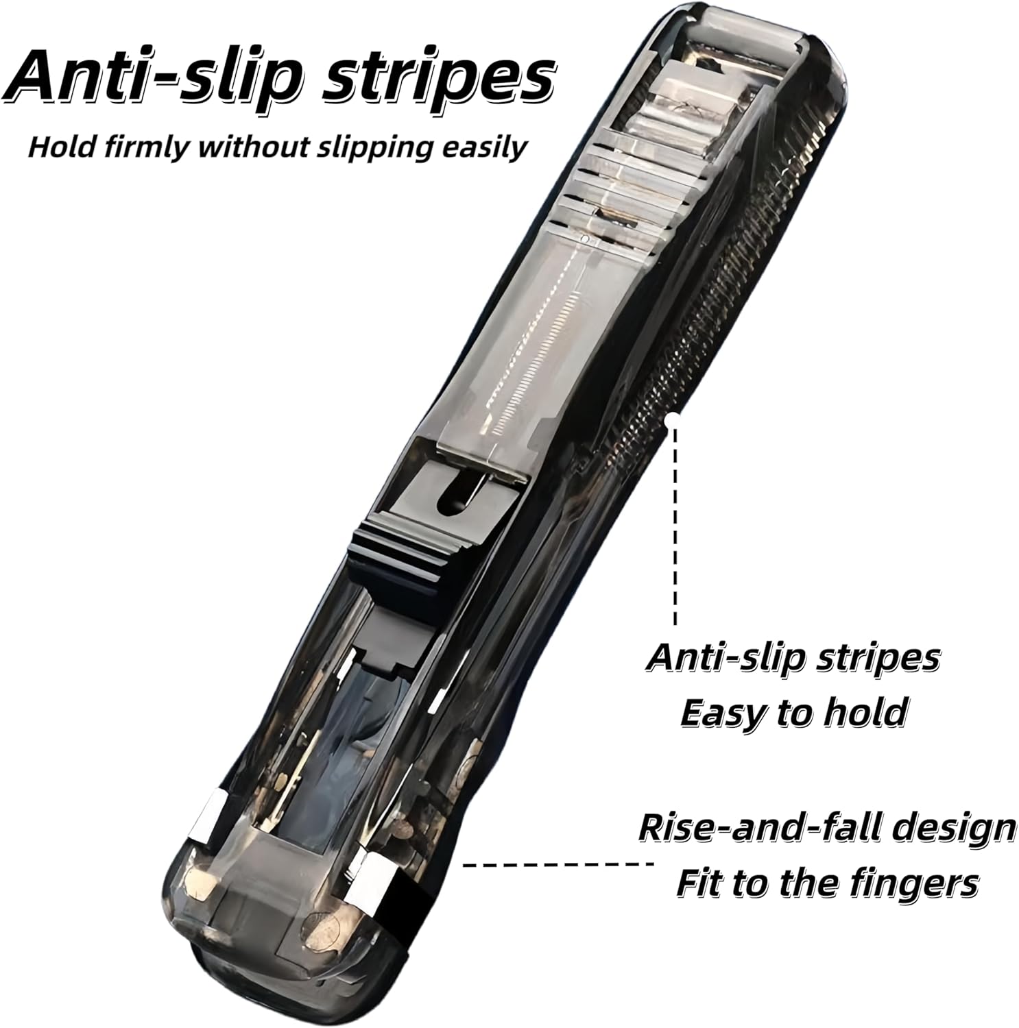 2PCS Portable Binder Clip Stapler, Includes 100 Reusable Clips, Handheld Push Clam Clip Dispenser for Document Organization, No-Hole Paper Clamps for Office School Home Desk Supplies