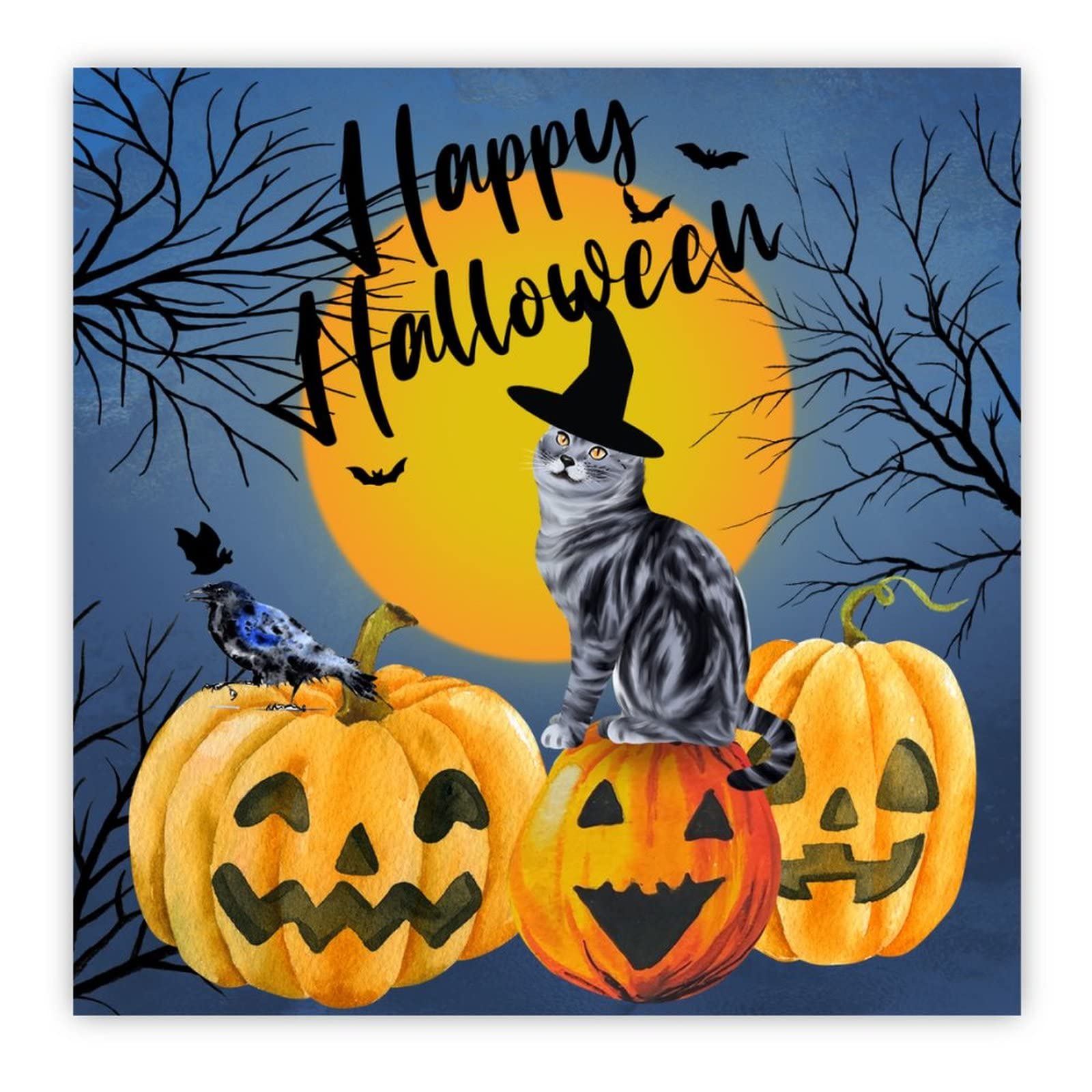 Panneau bois citrouille Halloween haut de gamme pour chambre et séjour