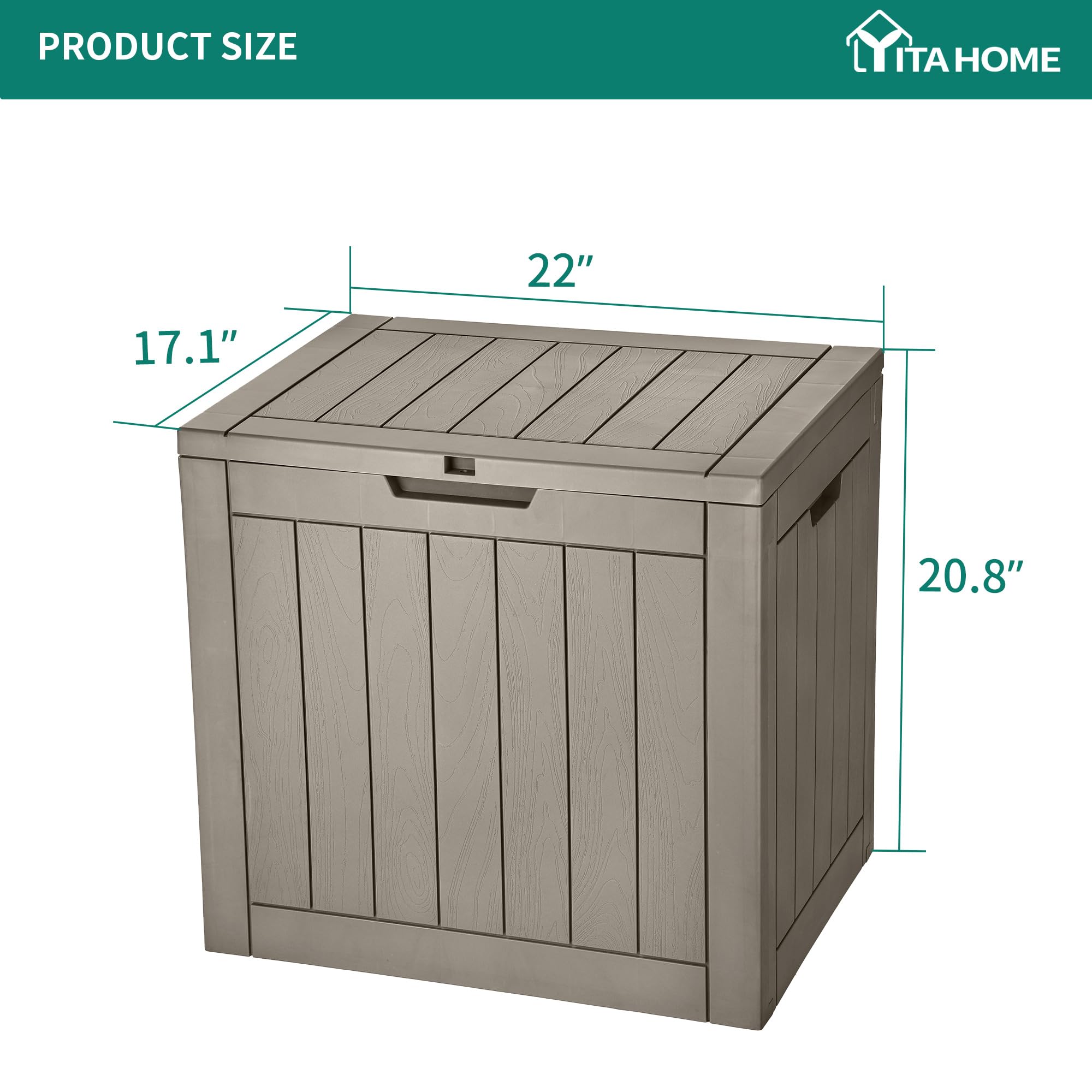 YITAHOME Baule da Esterno 118L per Giardino, Patio Forniture e Attrezzi