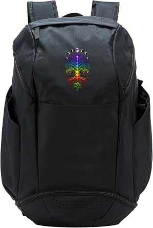 Psychedelic Chakra Tree with Moon Phases Artwork Sport Backpack