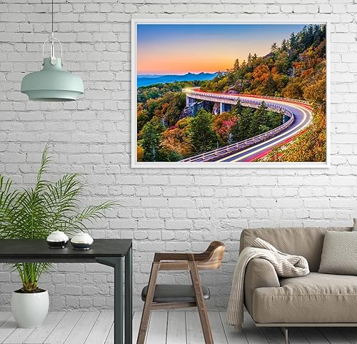 Miniatura 4 de 1000 piezas para rompecabezas de viaducto de Blue Ridge Parkway Linn Cove, rompecabezas de otoño para adultos de 1000 piezas en adelante,
