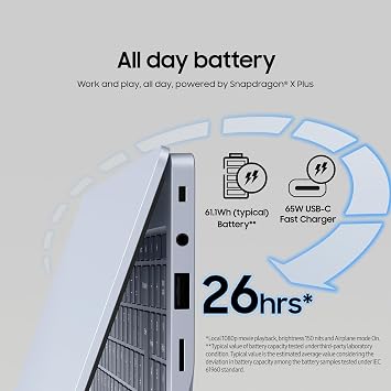 Samsung Galaxy Book4 Edge Copilot+ Laptop, 15.6 Display, Qualcomm Snapdragon X Processor, 16GB RAM, 1TB Storage, Aluminium Sapphire Blue