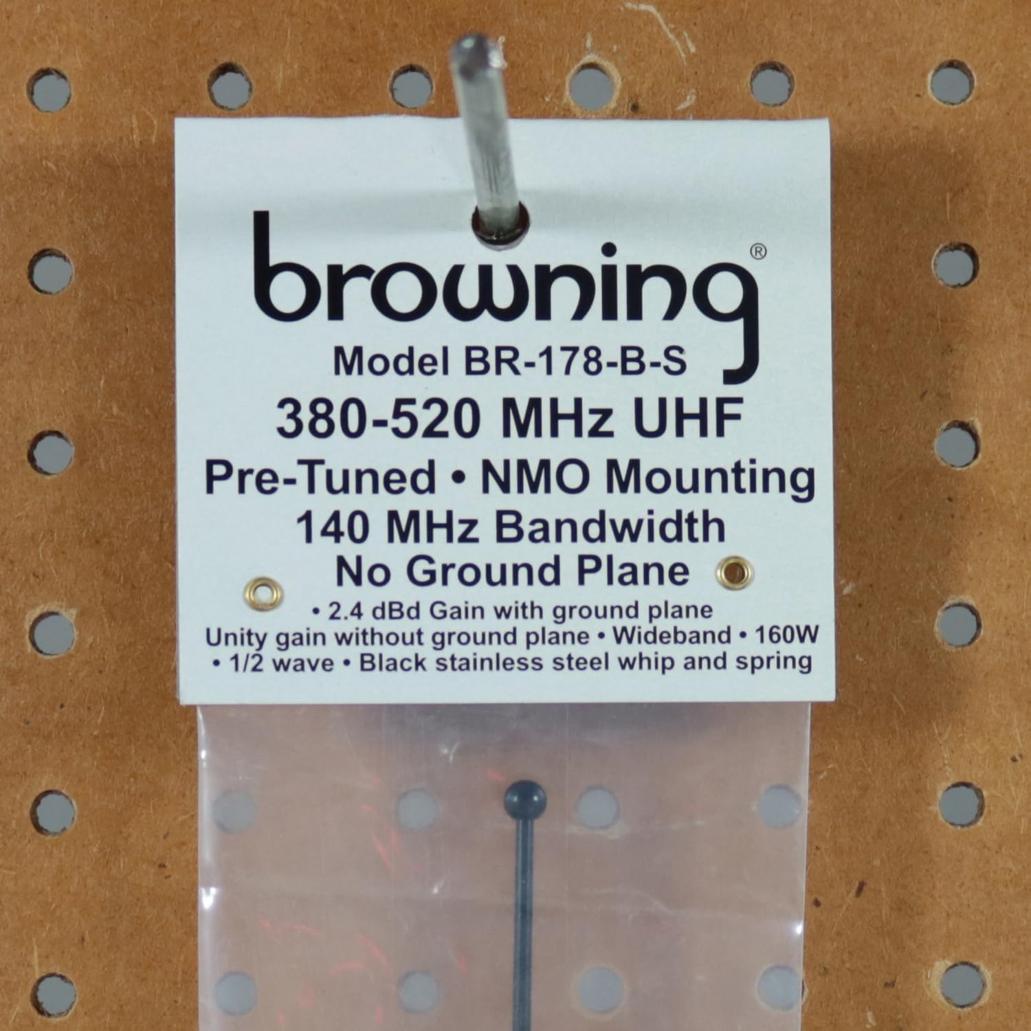 Browning BR-178-B-S 160-Watt Wide-Band 380 MHz to 520 MHz Antenna with NMO Mounting, Black