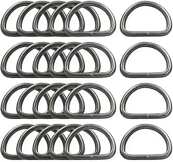 0.8" Metal D-Rings, D-Shaped Buckles for DIY Craft, Bag Strap & Purse Repair