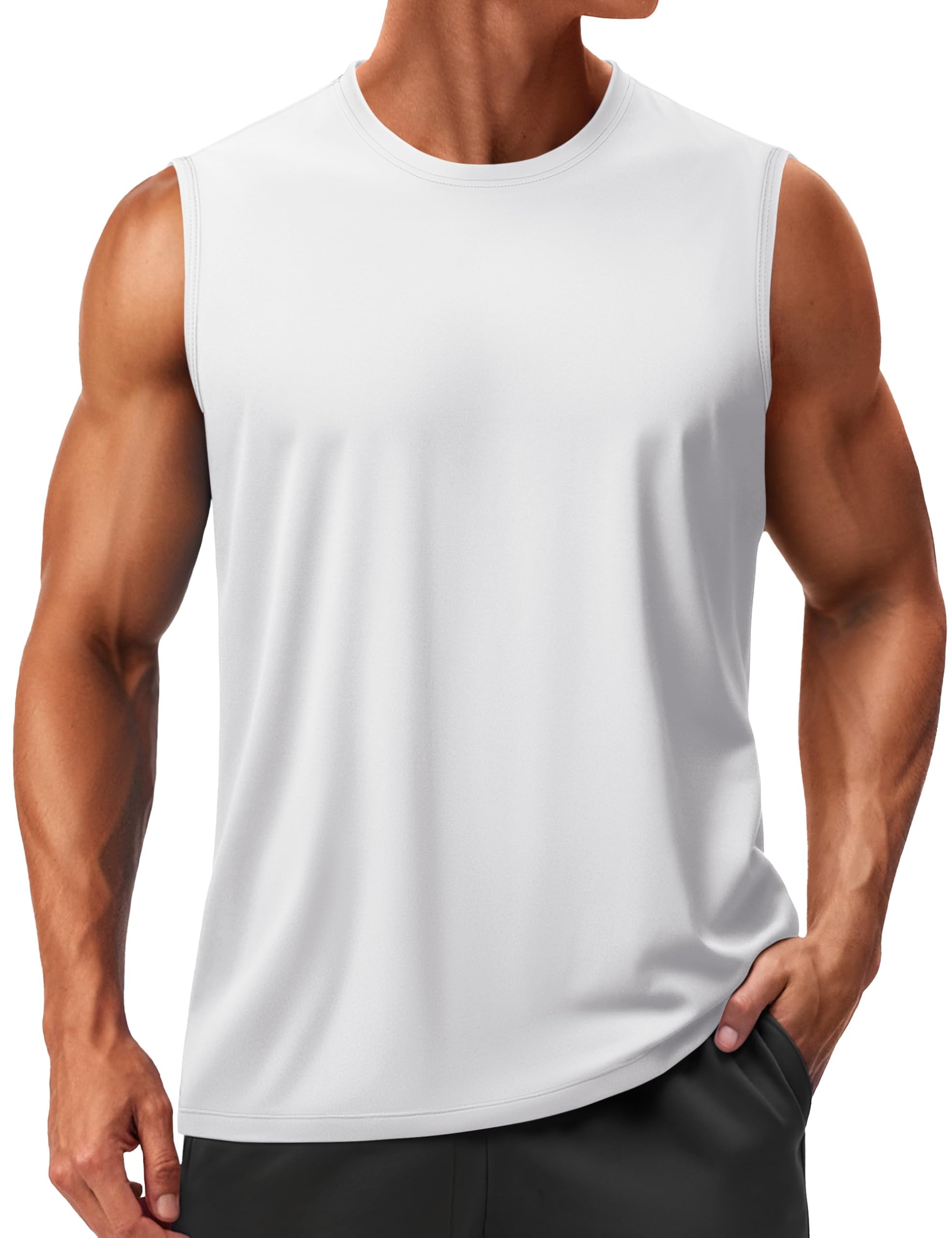 TACVASEN Tanktop Herren Sport UPF 50+ UV Shirt Ärmellos Muskelshirts Gym Bodybuilding Schnelltrocknend Fitness