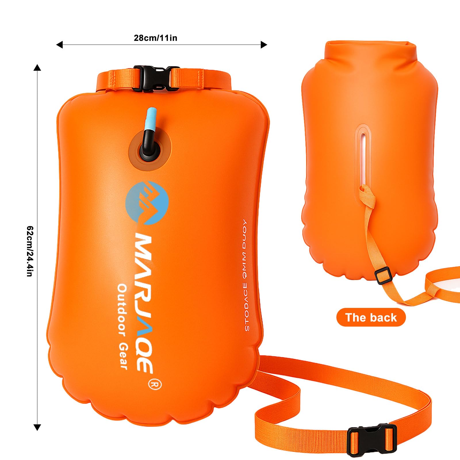 Bolla Natación y Mochila Estanca 20L Boya Hinchable Impermeable para Aguas Abiertas Kayak Triatlón Surf Snorkel