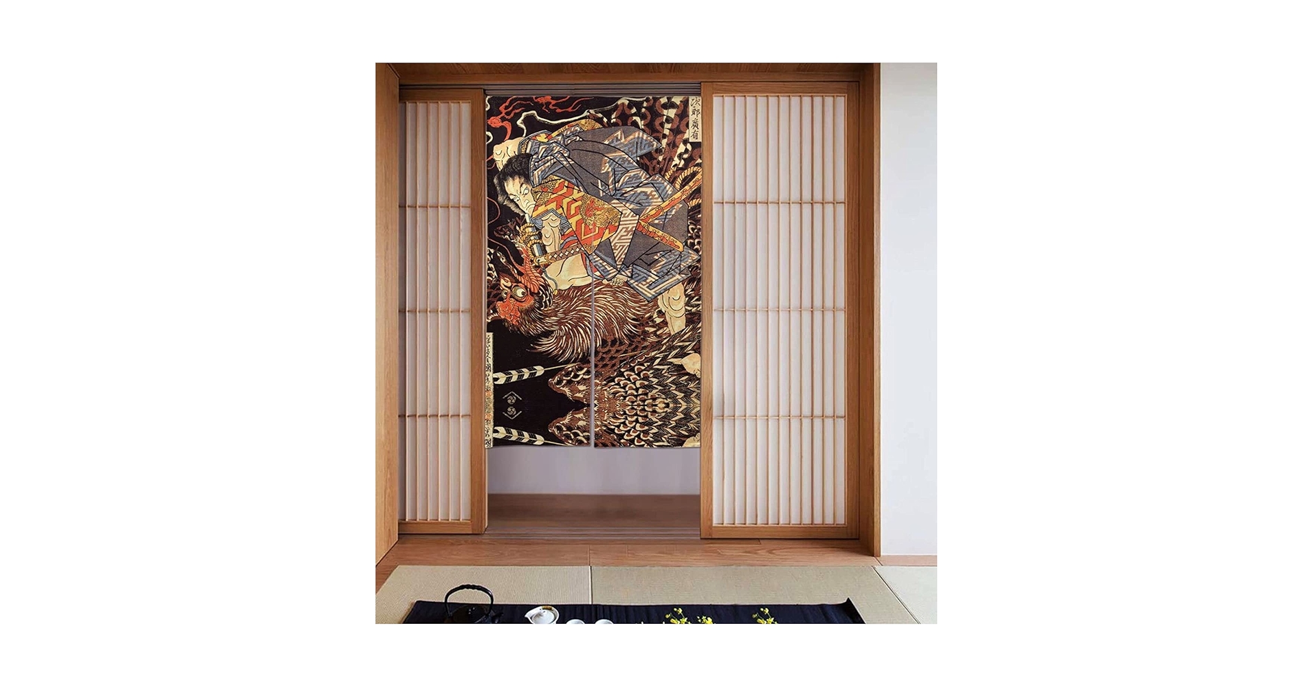 【新品未使用】リメイク暖簾 暖簾 のれん 防炎加工のれん 85×90cm アイボリー （ 目隠し