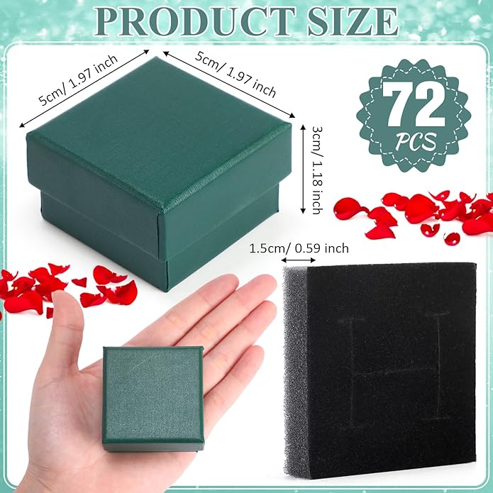 Cajas Estuche Joyeria Cartón 5.1x5.1x3.1cm 72 Unidades miniatura 2