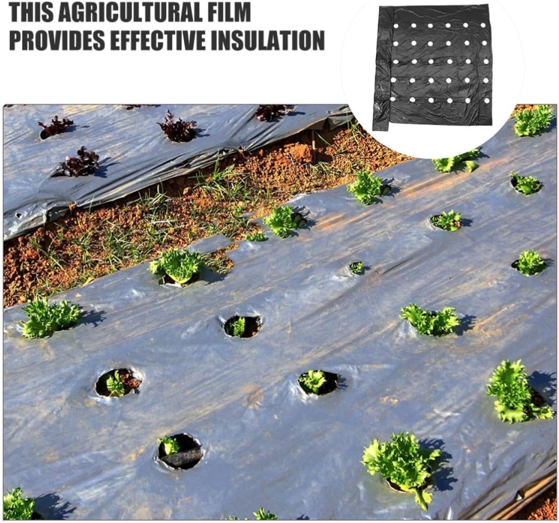2pcs Black Pe Agricultural Mulching Film with Thermal Insulation and Perforated Design, Preserve Soil Structure for Farms and Greenhouse Protection
