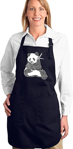 LA POP ART Word Art - Delantal de panda con especies en peligro de extinción