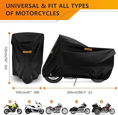 Miniatura 2 de ROMGTNN Funda universal para motocicleta, impermeable, para almacenamiento al aire libre, protección exterior, para todo tipo de clima, lluvia,