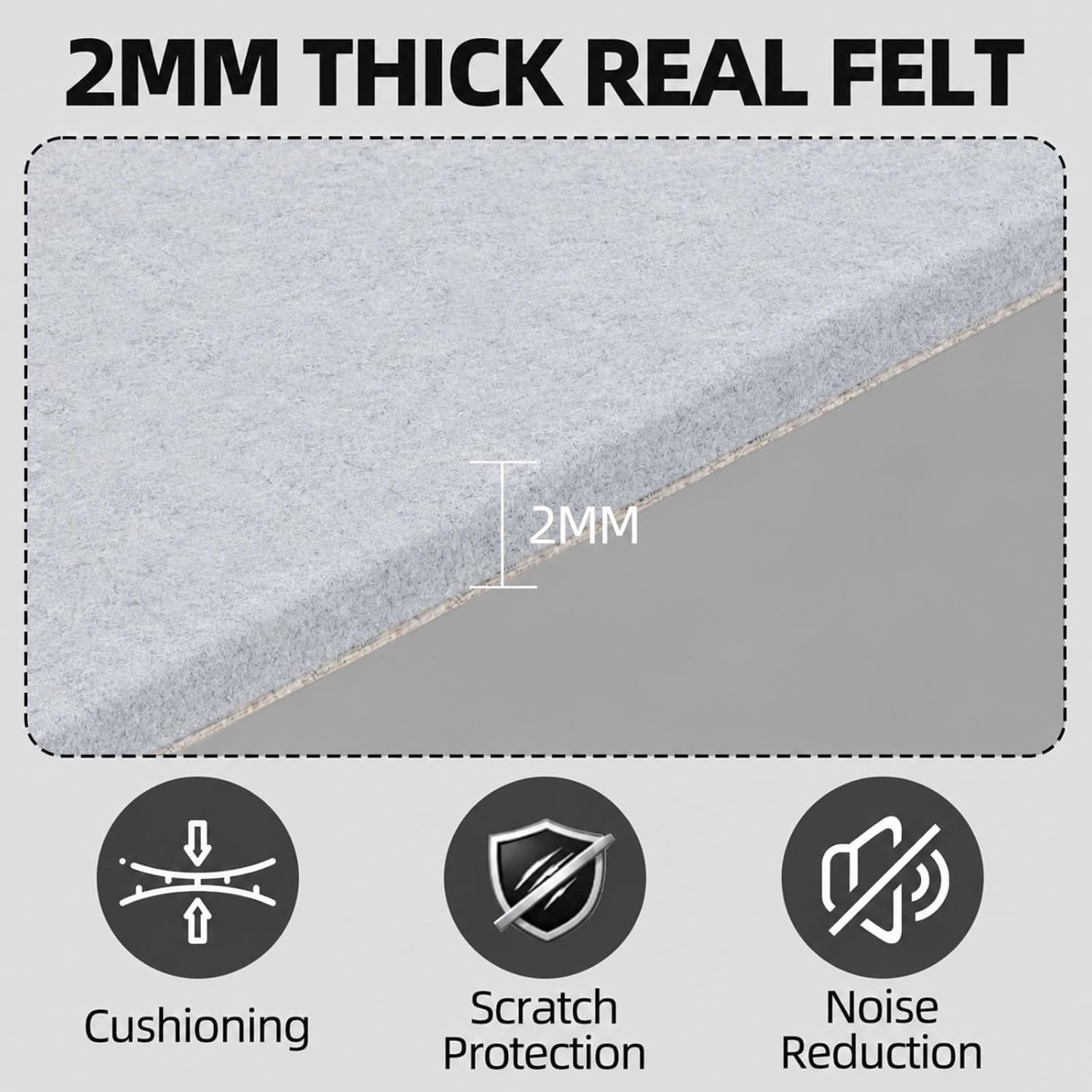 Self Adhesive Felt Sheets, 6PCS 13.4"x10.8" Light Grey image 3