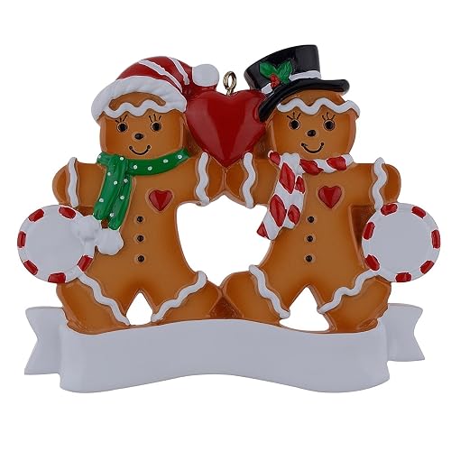 Family of 2 Gingerbread Couple Christmas Ornament Personalized Christmas Keepsake