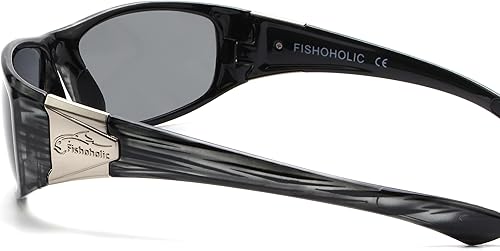 Miniatura 3 de Fishoholic Gafas de sol polarizadas de pesca con logotipo de metal UV400 regalo de pesca con estuche rígido y bolsa