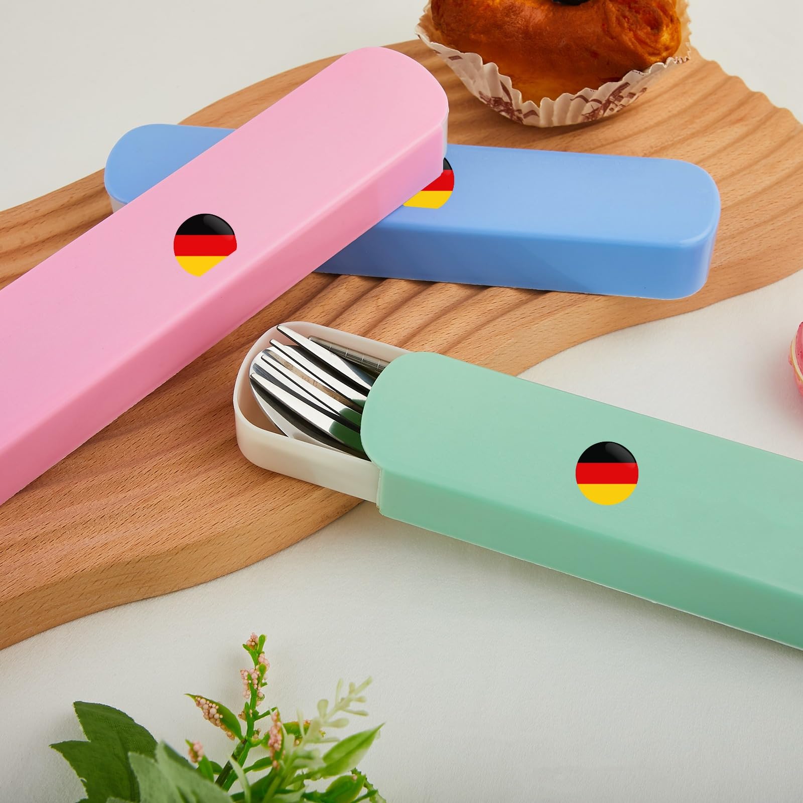 Amazon | ドイツ 国旗 トスプーン フォーク 箸 3点セット 弁当用 食器