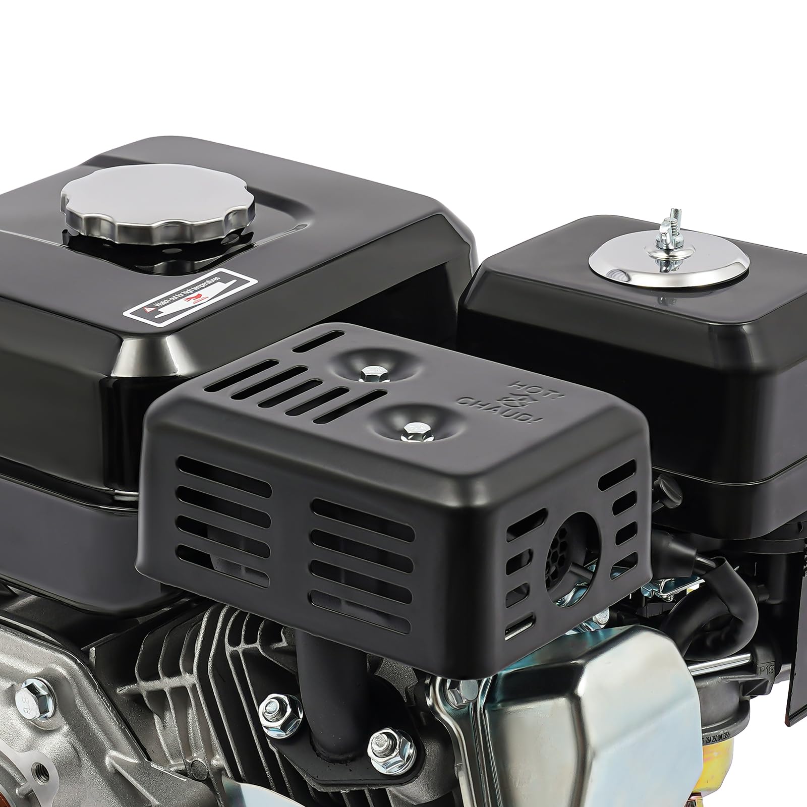 7.5PS 4 Takt Benzinmotor, 212CC OHV Standmotor Kartmotor, Luftkühlung Einzylinder Motor, 4000W 3600U/min Go Kart Benzin Motor Schwerlastmotor für Wasserpumpen,Hochdruckreiniger(Schwarz)