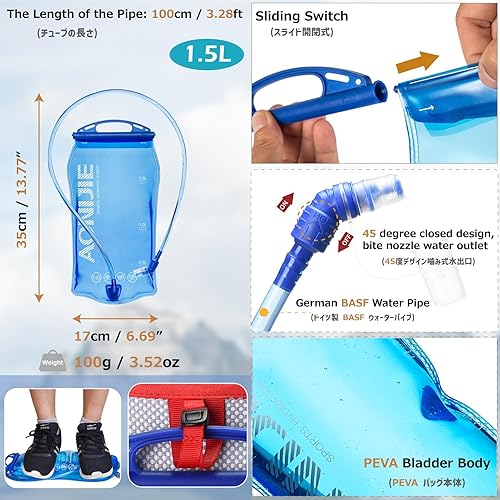 Vista 7 de Azarxis Botellas de Agua para Correr Flask Sin BPA A Prueba de Fugas Paquetes de Chaleco de Hidratación Cinturón de Cintura de Repuesto para #4 Rojo