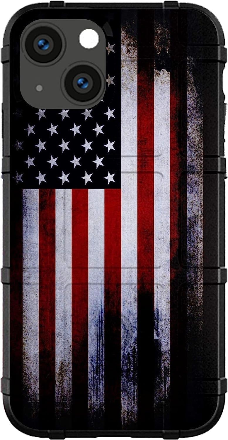EGO TACTICAL Limited Edition Rugged Shield case Compatible with iPhone 16 Plus [6.7" Screen] Printed in The USA American Flag Tattered Reversed