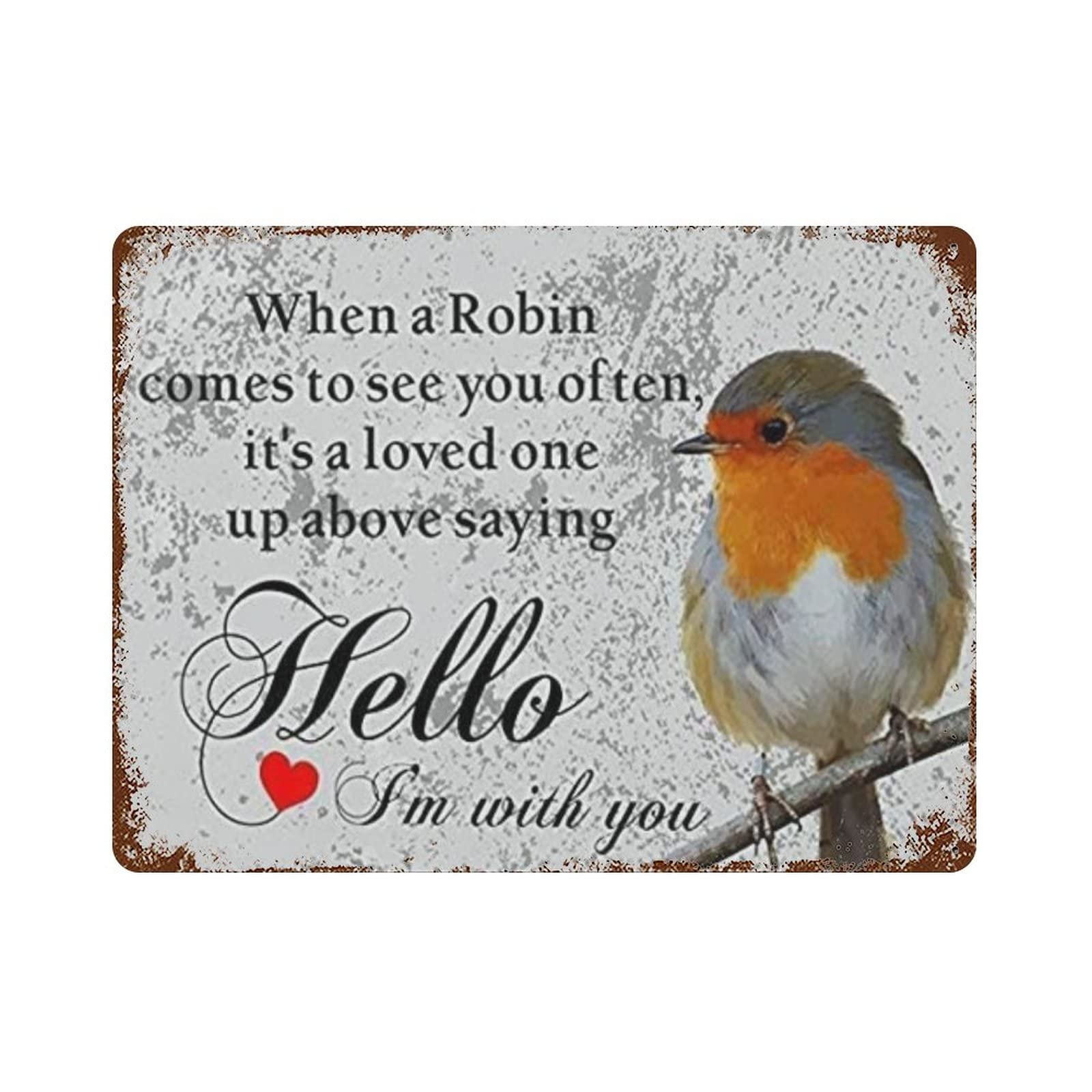 AOOEDM Robin Bird Wildlife Loved One Tin Metal Sign Wall Decor Funny Inspirational Quote Wall Art Sign Vintage Tin Signs For Home Coffee Bar Man Cave Sign Pub Poster
